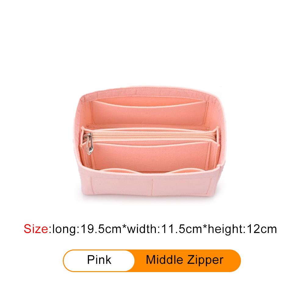 

Purse Organizer Insert Felt Cloth Insert Bag Makeup Handbag Travel Inner Purse Cosmetic Toiletry Bags Fits For FK Bucket Bag 1 piece