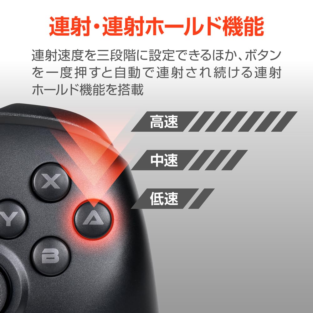 Aclass Turbo EX Wireless Controller for Switch Fire 2/Switch/PC [Lightweight/Back Buttons/Button Assignment/Rapid Hold] (Black)