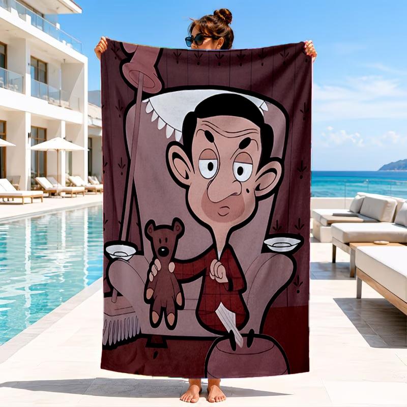 Herr. Bean's Abenteuer Strandtuch, Mikrofaser Strandtuch, Perfekt für Pool, Strand, Reisen, Heimdekoration Strandparty Fan Geschenke