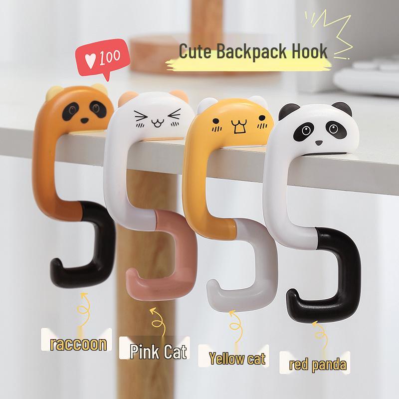 Kreativ Krok för Ryggsäck vid Skrivbordet - Flyttbar Hängare för Väskor och Studentanvändning