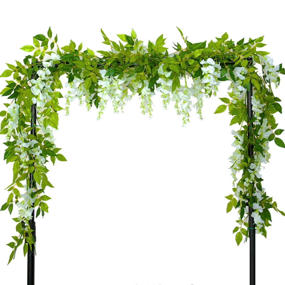 

2pcs 7ft Artificial Silkflower Simulated wisteria flower vine strips Home Decoration Festival Party Door Arch Decoration белый