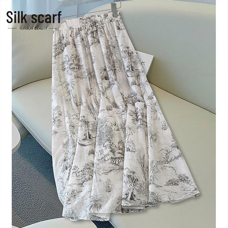 

Женская midi-юбка Sibaishe с высокой талией, принтованная, А-силуэта XL