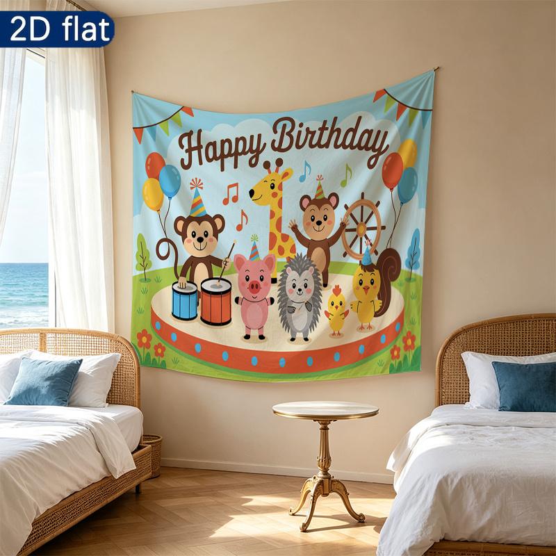 Party Backdrop Flat Banners Animals Circus Celebrations Wedding Enthusiasts Photo Background Decor Front Door Decor