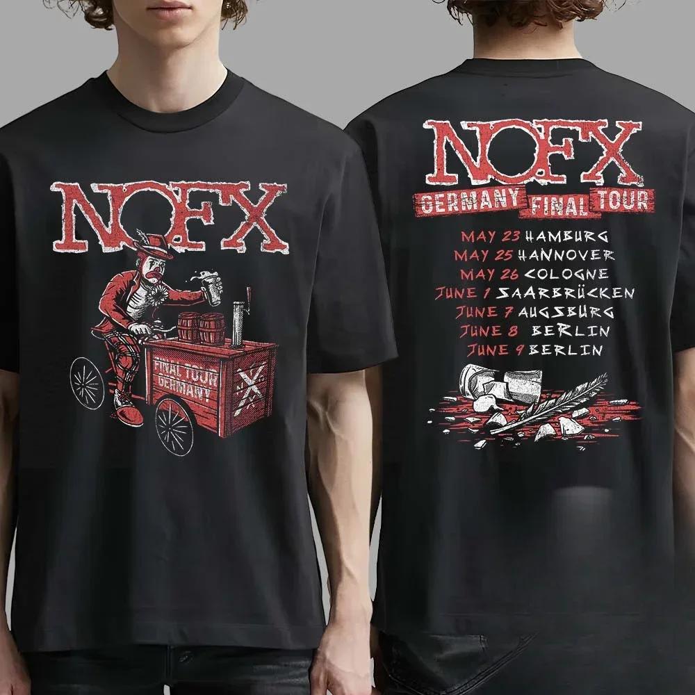 Banda Punk NOFX Portada de Álbum Póster Estampado Gráfico Camiseta Hombres Mujeres Streetwear Harajuku Y2K Moda Verano Nueva Camiseta Holgada Casual Algodón Oversize