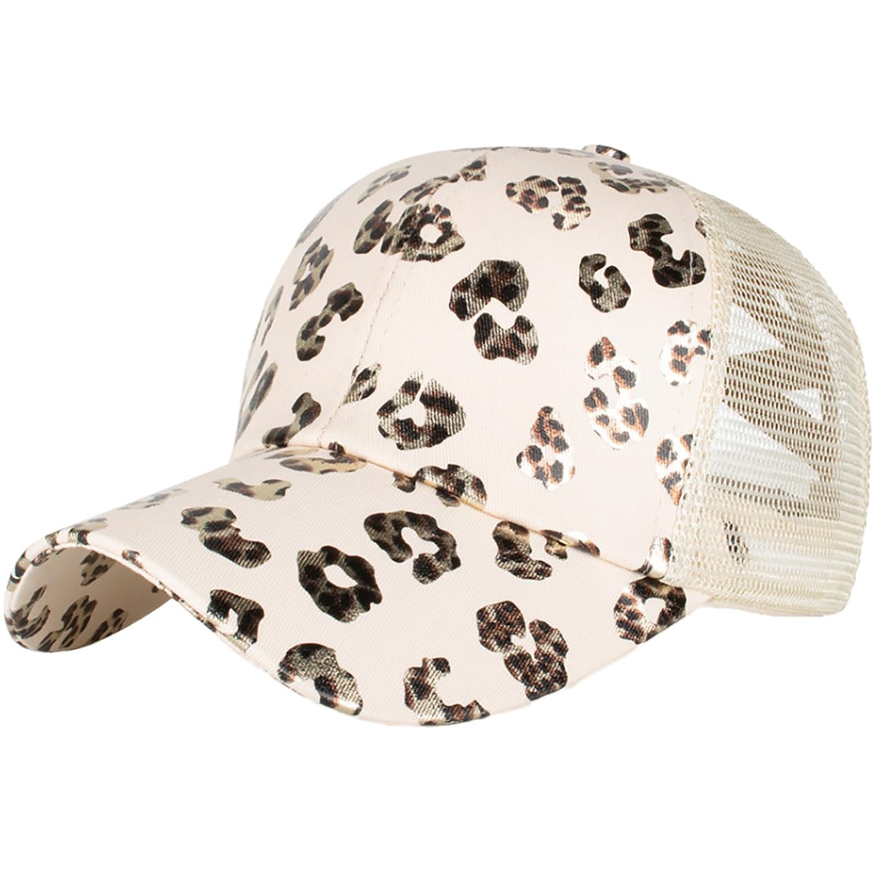 

Кепка-сетка с леопардовым принтом на весну и лето для CZA001 [Белый Клык], повседневная, стильная, женская, (бежевый) бежевый