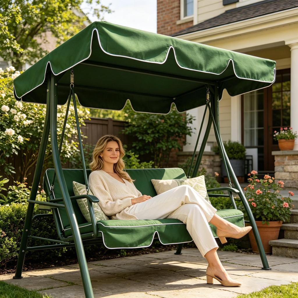Porch Swing Canopy Replacement UV-Resistant Sun Shade Chair Cover Swing Cover Replacement for Garden Playground Backyard Yard