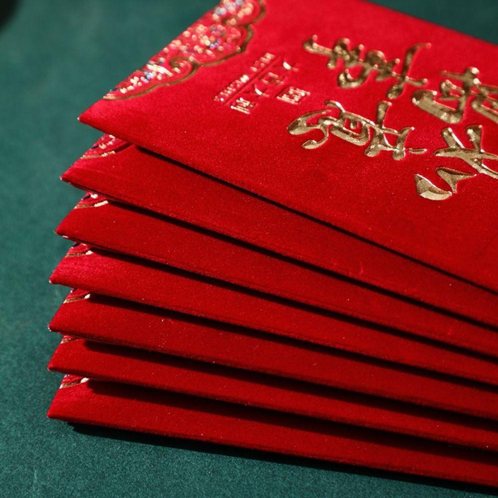3pcs Traditional New Year Red Envelopes Chinese Style Lucky Red Pocket Wedding Birthday