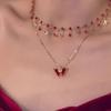 Romantic Red Dream Multi-layer Butterfly Necklace for Women