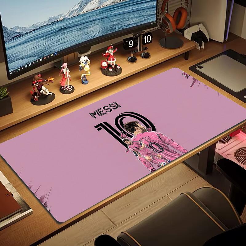 Tappetino Mouse Colore Maglia Rosa Messi Grande Cuscino Tavolo da Gioco Antiscivolo Laptop Tablet Mousepad Grande Tappetino XXL Mini PC Tappetino da Gioco Con Bordo Lock