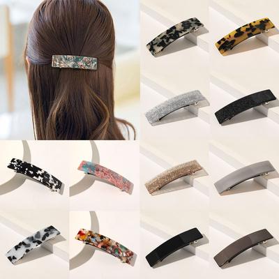 1 Stück Vintage Haarspangen für Frauen Leopard Marmor Geometrische Haarnadeln Rechteck Acetat Haarspangen Haarnadeln Mädchen Haarschmuck