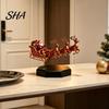 Floating Santa Claus Statue Sleigh, Flying Sleigh Magnetic Levitation Christmas Decorations, Decorative Xmas Cabinets Accent Tabletop Ornament
