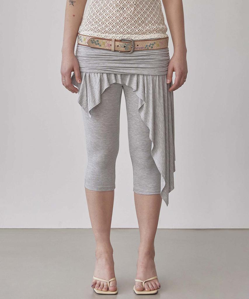 SCULPTOR Asymmetric Skirt Leggings Melange Gray