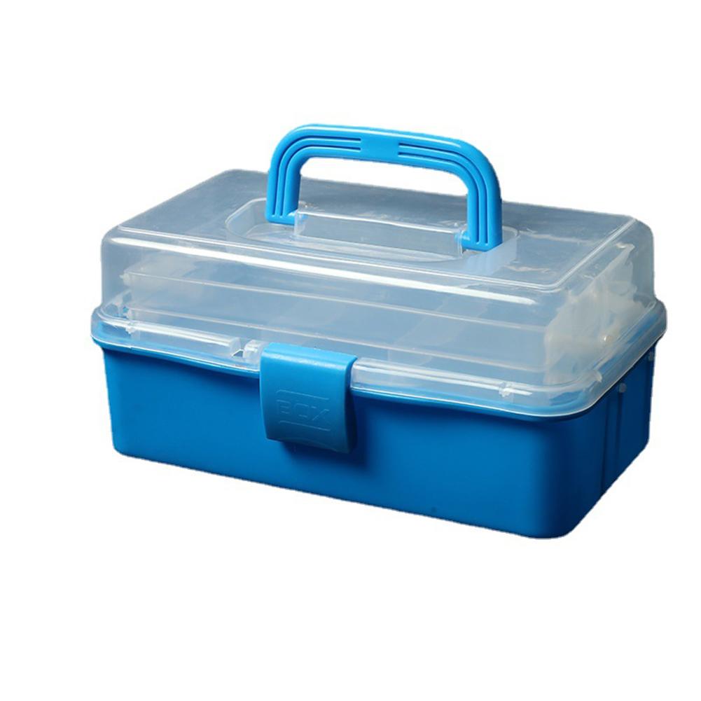 3 Layers Folding Tool Box With Handle Fishing Tackle Box Organizer Storage Box Cantilever Box Multifunctional Storage Box