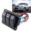 3 Reihen Wasserdichter Bootsschalter Wippschalter 12/24V LED Schalterpanel Wohnwagen LED Schaltung