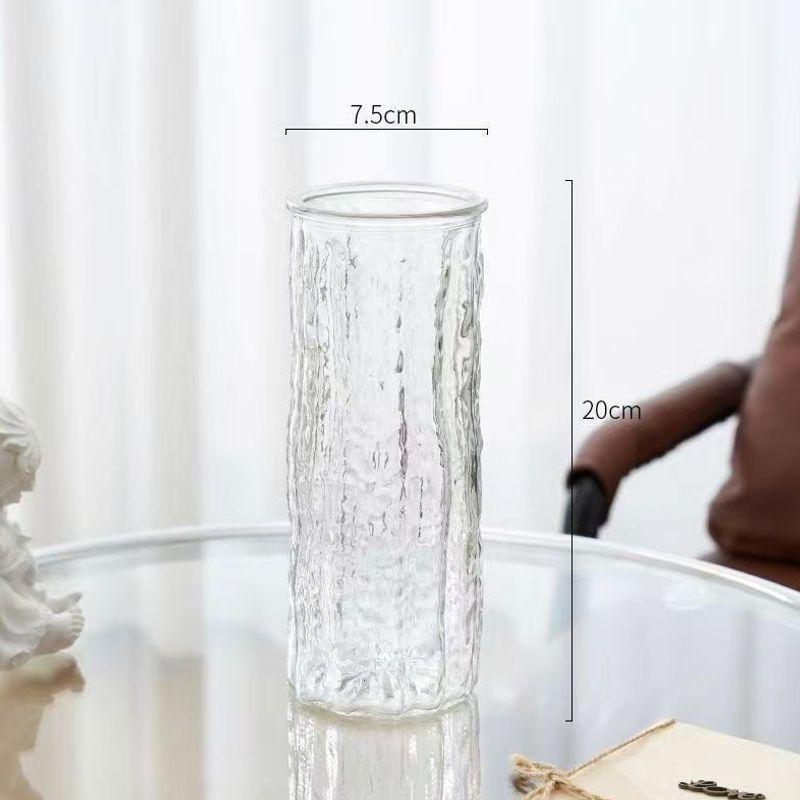 Large Luxury Transparent Glass Vase for Bamboo & Dried Flowers - Living Room Desktop Decoration