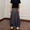Amerykański retro dwurzędowy design luźne spodnie szerokie nogawki lejące casualowy neutralny styl spodnie do ziemi męskie szare czarne