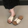 Wedge heel platform slippers women's shoes wear 2025 new summer with skirt one-word holiday sandals