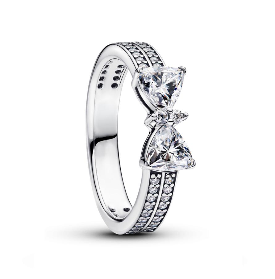 925 Silver Red Pink White bows Ring For Women Jewelry Open Design Wedding Party Fashion Gift