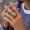 Youthway Exaggerated Chunky Hollow Rings For Women Minimalist 18K Gold Plated Stainless Steel Rings Fashion Jewelry Gift