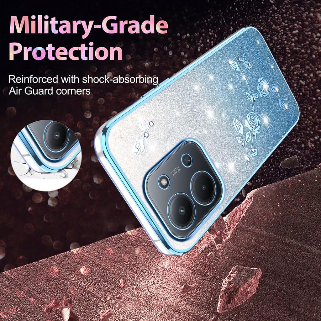 Phone Case For Xiaomi Redmi 15C 4G (EU) (173mm)/15C 5G (EU) (173mm)/Poco C85 4G (173mm) Flower TPU Flexible Gradient Back Cover