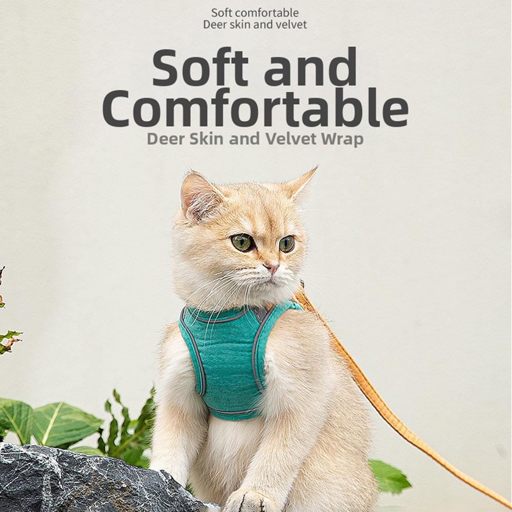 Escape-Proof Vest Style Cat Harness Leash Easy Control Breathable Reflective Strips Jacket For Cats Dogs