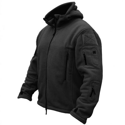 Męska kurtka polarowa z kapturem Outdoor Warm Fleece - kurtka szturmowa odporna na zimno