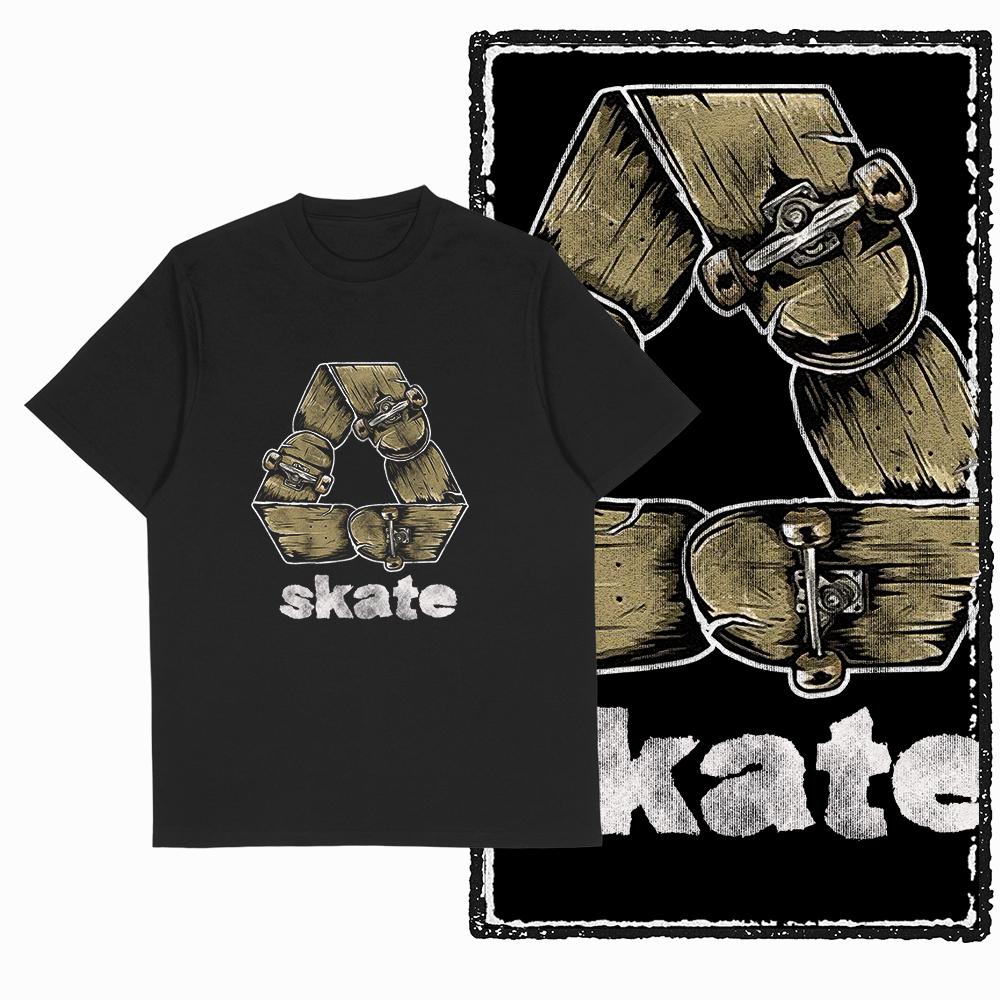 Coolmind YD Skateboard Cotton Exclusive Graphic Men T Shirt for Men Cotton Big Size Skate Cool BLACK Men's Novelty Tee Shirt