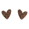 Elegant Retro Leopard Print Stud Earrings - Versatile & Stylish Flocked Cloth Design
