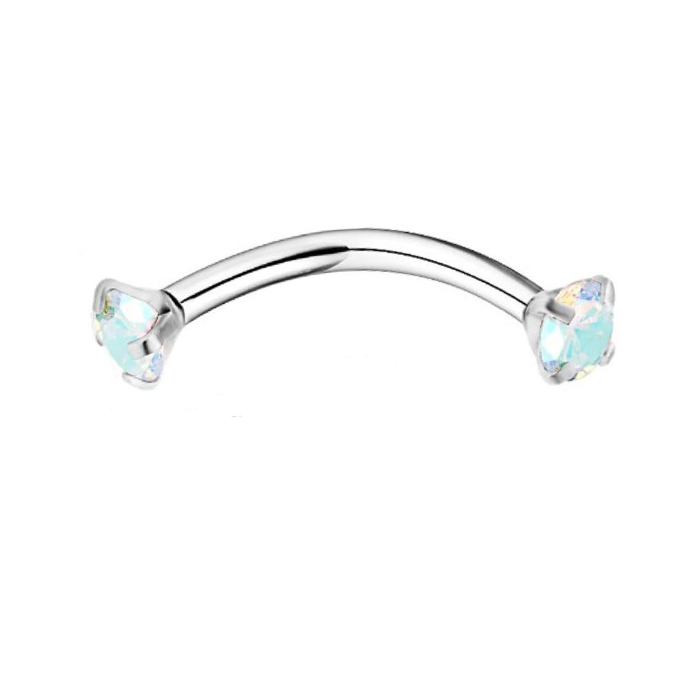 1 Stück Stahl Kristall Edelstein Augenbrauenring Tragus Helix Rook Ohrring Piercings Gebogener Bananenpiercing Lippen Helix Ringe Schmuck 16G