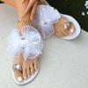 Female Summer New Bowtie Slippers Low Heel Beach Shoes Large Size 42 Lightweight Flip Flops Comfort Sandals Sandalias De Mujer
