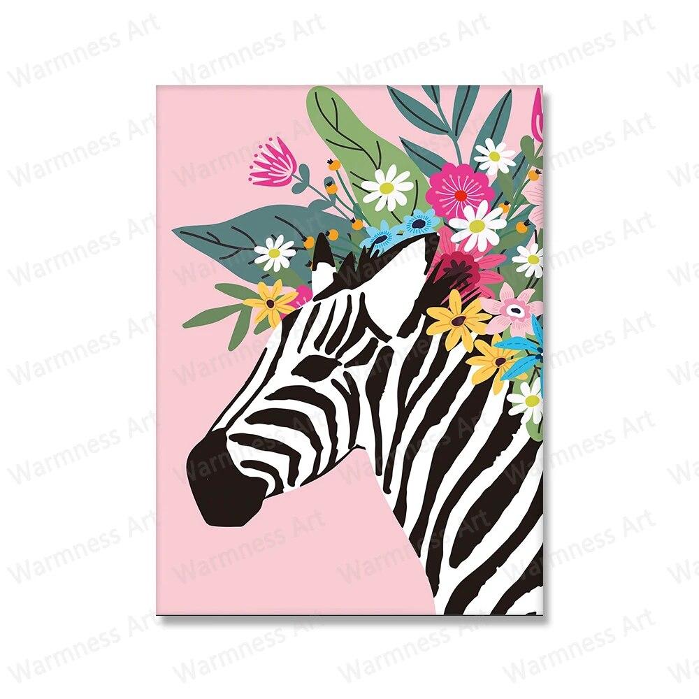 Text Quote Wall Art Canvas Painting Flower Floral Crown Botanical Zebra Posters and Prints Cowboy Boot Bunch Pictures Home Decor No Frame