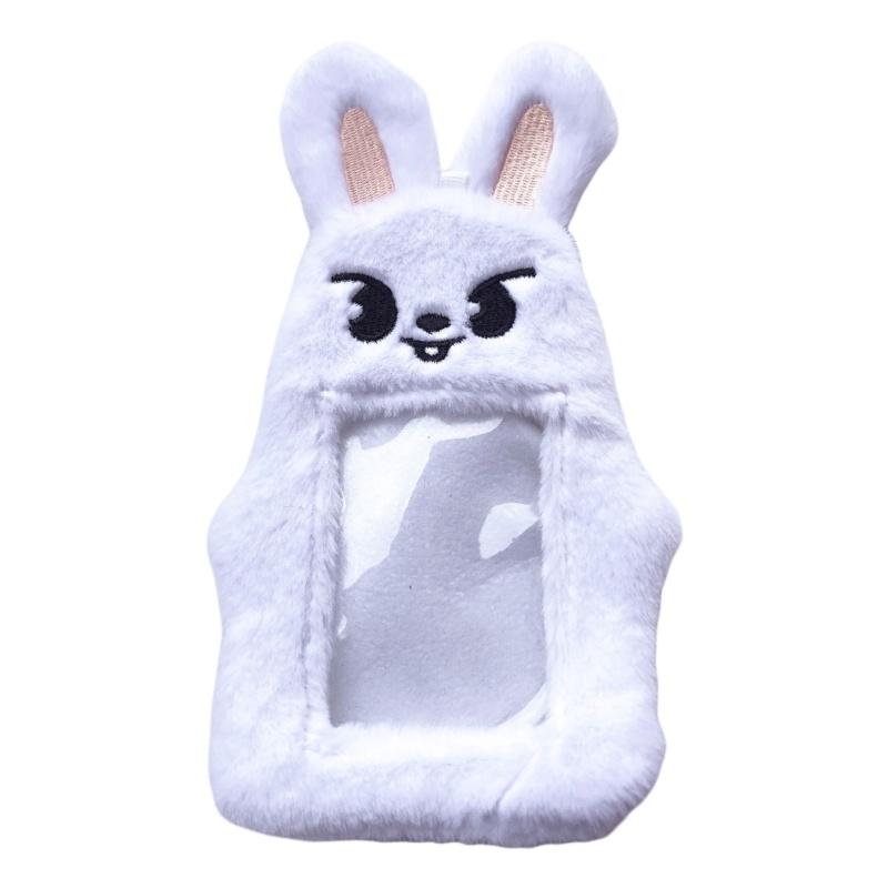 Skz White Rabbit Rabbit Fur Card Holder For Felix Bang Chan And Public Transportation Cards