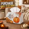 1pc Tissue Box Holder with Festive Thanksgiving Harvest Design-Pumpkin Floral Vintage,Durable Polyester,Ideal for Kitchen,Living Room,Bedroom,Bathroom