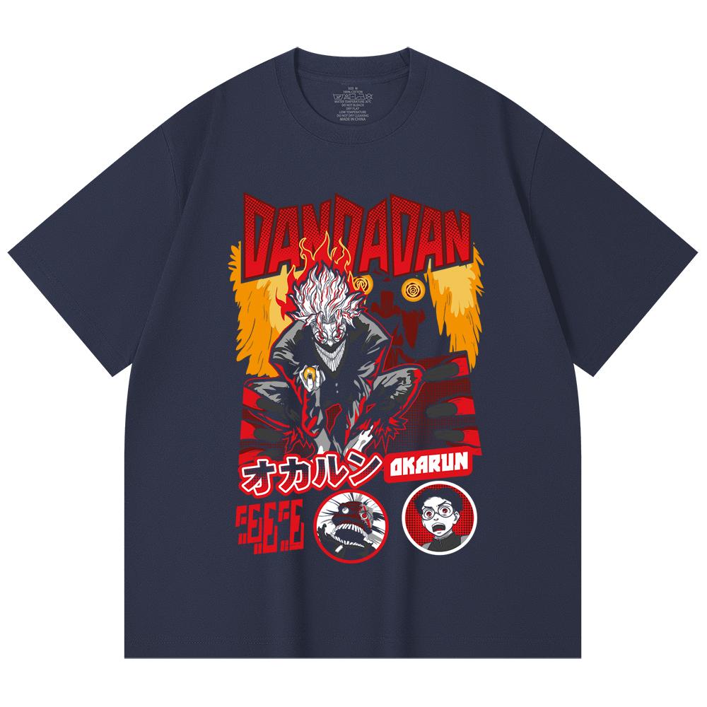 230 g/m² 100% Baumwolle Dandadan V26 Okarun Turbo Print Unisex Schweres Baumwoll-T-Shirt