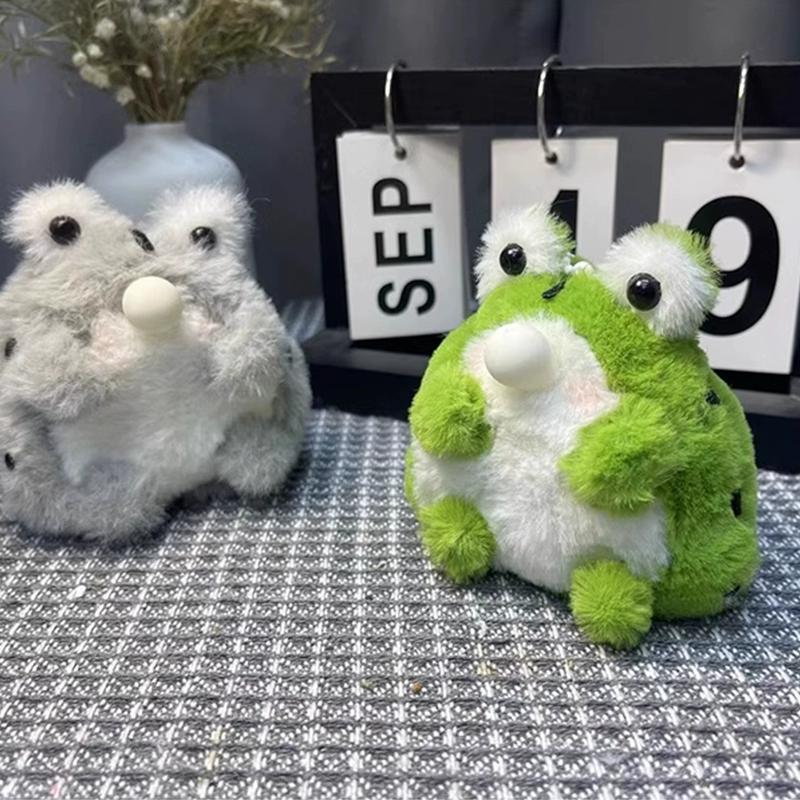 Plush Frog Toy Kit Bag Decoration Pendant Handmade Diy Spit Bubbles Gift Girls