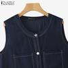 ZANZEA Women Casual Round Neck Summer Sleeveless Vest Tops