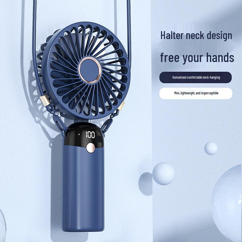 Custom Mini Handheld Fan: Portable, Foldable, USB Rechargeable with Digital Display