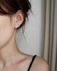 Beixi S925 Sterling Silver Rhinestone Butterfly Earrings - Women's Korean Forest Style