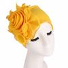 Women Ladies Retro Big Flowers Hat Turban Brim Hats Pile Cap