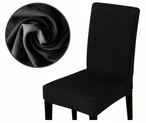 Black Smooth Elastic Chair Cover
