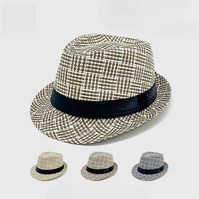 Retro Britischer Stil Strohhut Europäischer und Amerikanischer Cooler Hut Kurze Krempe Sonnenhut