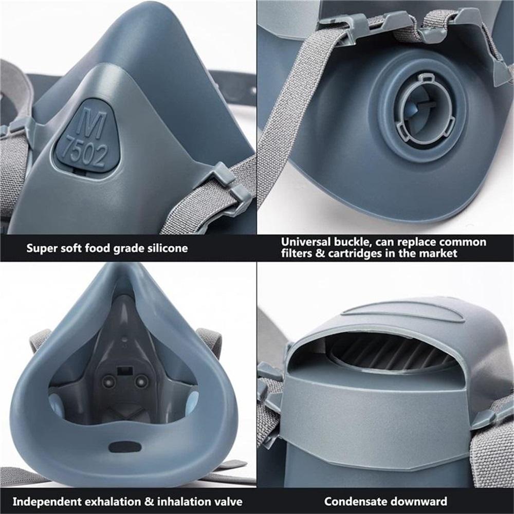 7502 Wiederverwendbare Atemschutzmaske mit P100-Filtern zum Schutz vor Staub, Gasen und Dämpfen beim Malen, Sprühen, Schleifen