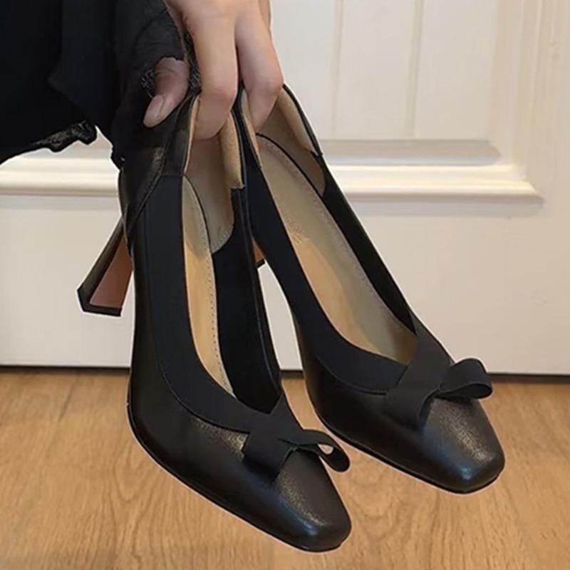 Fashion Retro Round Toe Elegant High Heels Ladies Cross Straps Shallow Fashion Designer Party Dress Shoes Women Pumps Zapatos De Mujer