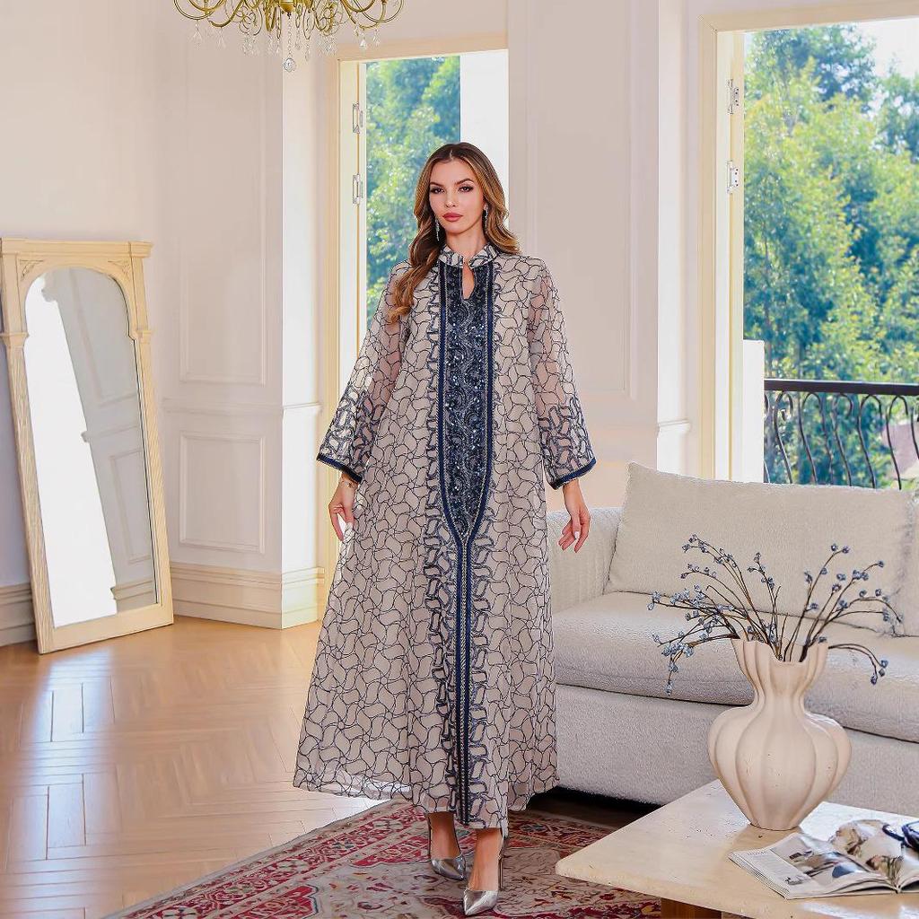 New Arrival: Sequin Abaya - Long Robe/Dress for Muslim Women, Middle Eastern/Arabic Style, Dubai-Inspired