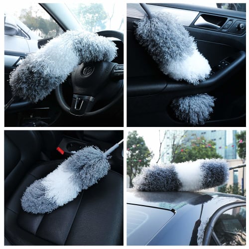 CLEANHOME Extendable Duster/Handy Mop for High-Surface Cleaning, Extends up to 250cm, Hand Washable, Bendable, Suitable for Ceilings, Cars, Homes, Bli