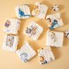 Cartoon Print Baby Bibs & Gauze Towels Set – Pure Cotton for Newborns