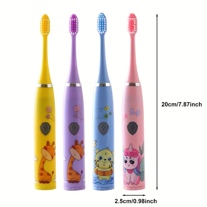 Battery-operated Electric Toothbrush, Comes with Three Electric Toothbrush Heads and Features A Cute Cartoon Exterior