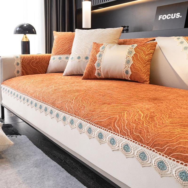 Chenille Sofa Cushion Four Seasons Universal Back Towel Cover Cloth Simple Seat Cushion Universal Cover Cushion Combination Sofa