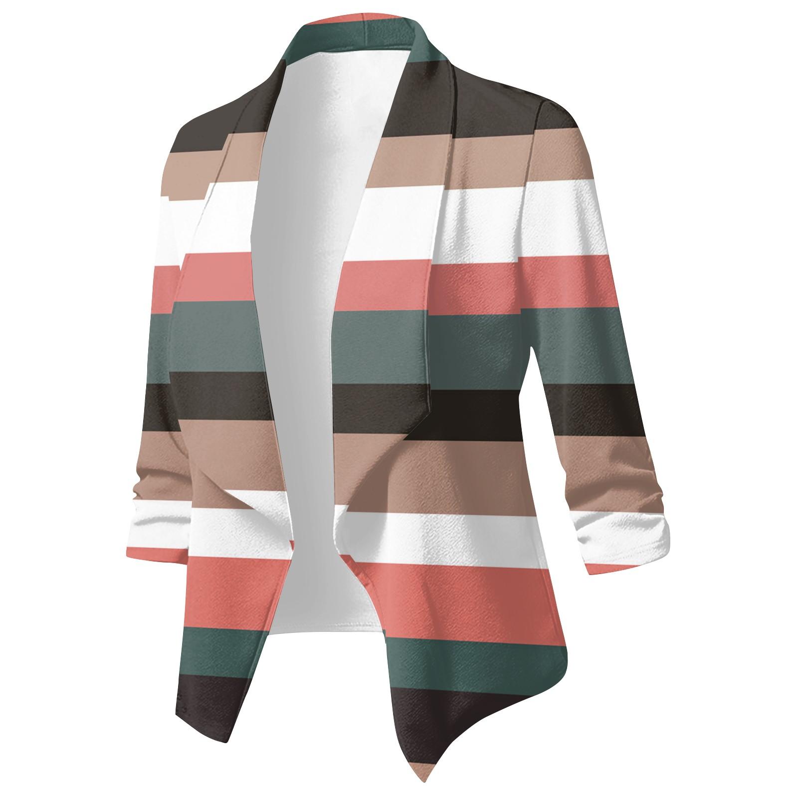 

Женская повседневная модная легкая куртка средней длины с принтом в стиле ретро, ​​кардиган L красный