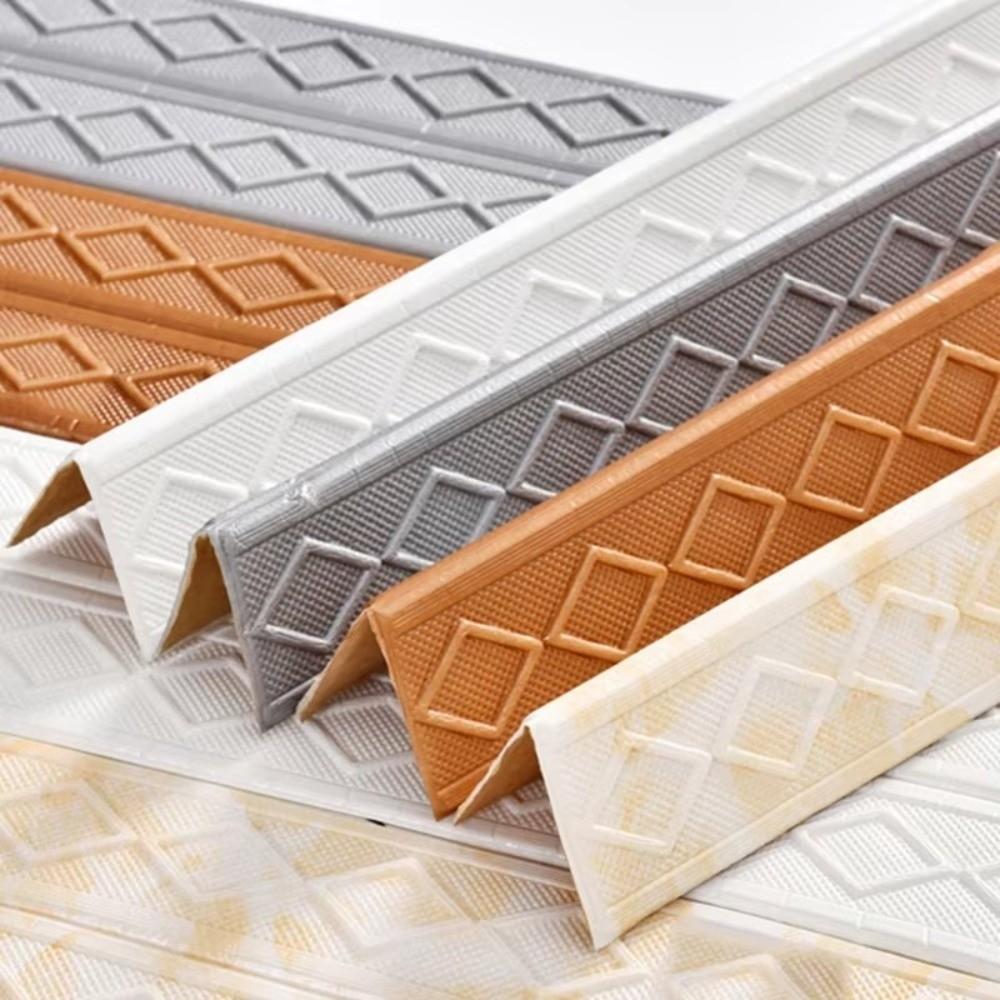 9.2M New Self Adhesive Wall Skirting Border Waterproof Anti-collision 3D Diamond Wallpaper Baseboard Waistline Home